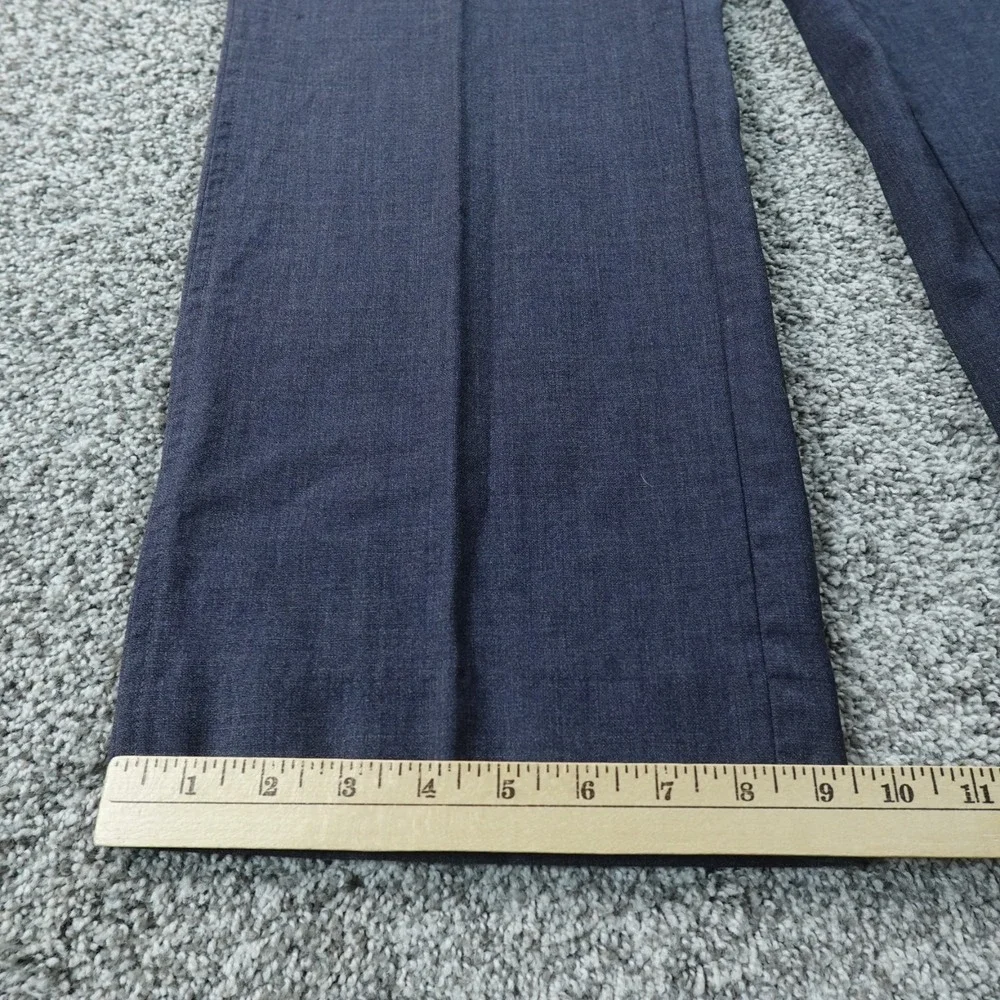 VTG Lands End Pants Mens 34X28 Blue Wool Chino Dress Trouser Flat Front USA Work